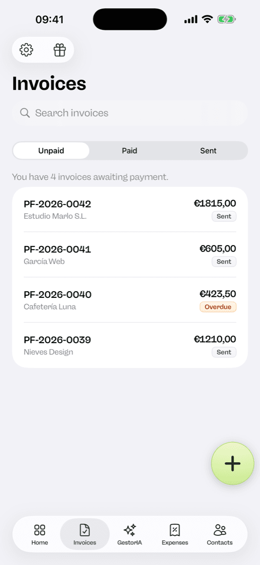 Your invoices